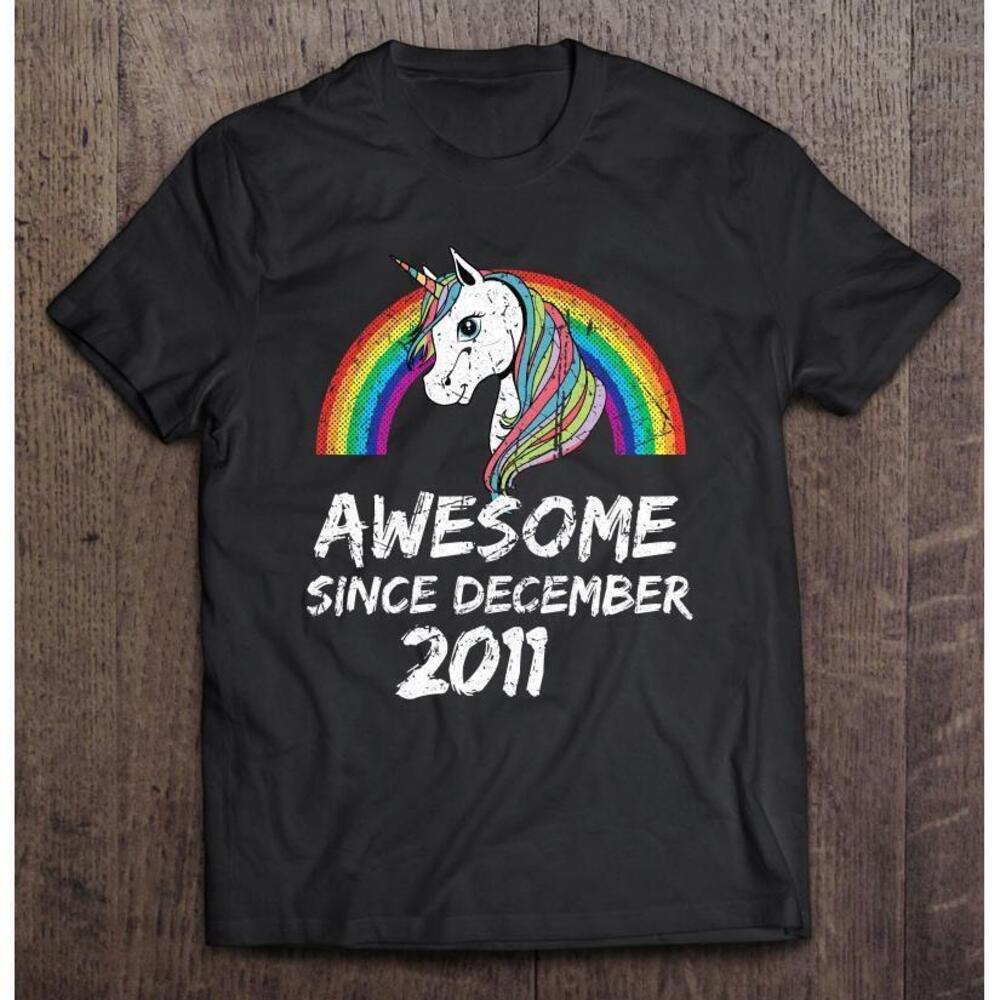 Awesome Since December 2011 Unicorn Rainbow